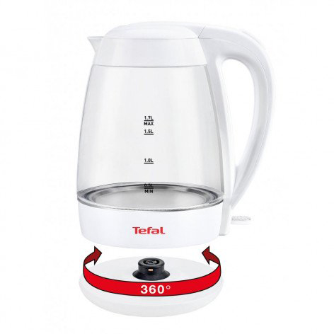 KO450132 Чайник / белый со стеклом, 2200вт, закрытая спираль, 1.7 л Tefal Santreyd  - Вид №5