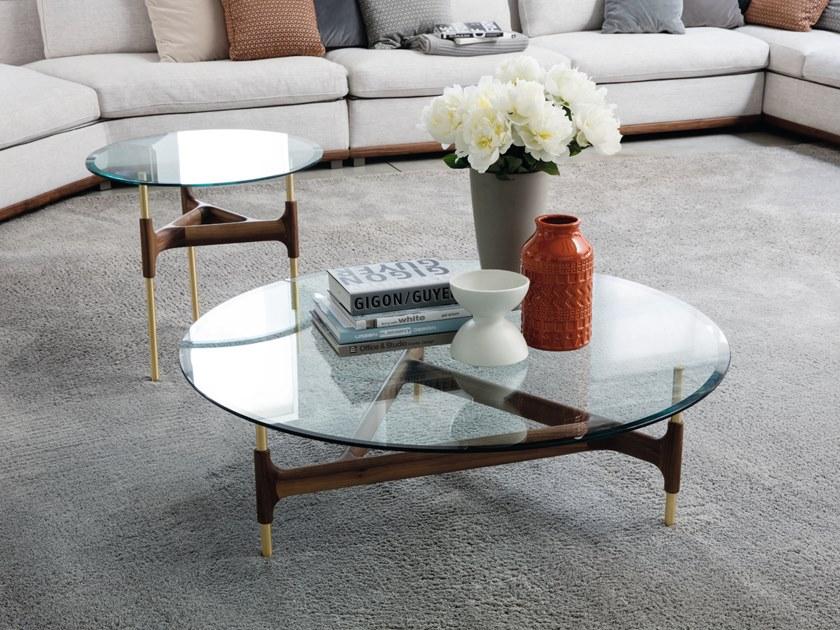 Porada Низкий круглый журнальный столик из хрусталя Iron sun-id-1376369 - Вид №1