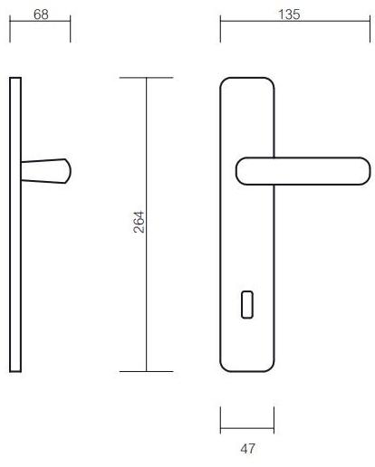 Pasini Ручка из латуни на пластине с накладкой Anubi 3420  - Вид №1