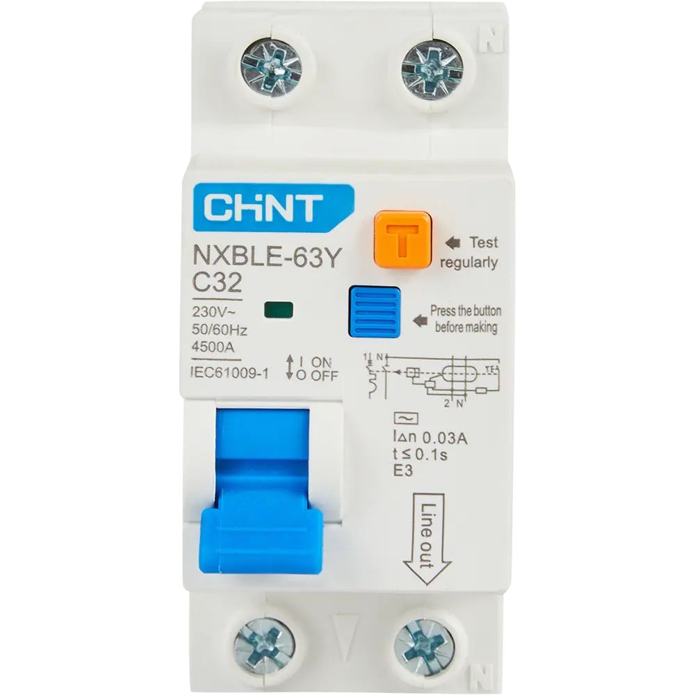 Дифференциальный автомат CHINT NXB-63S 1P N D32 A 30 мА 4.5 кА AC 85683466 STLM-2005407  - Вид №2