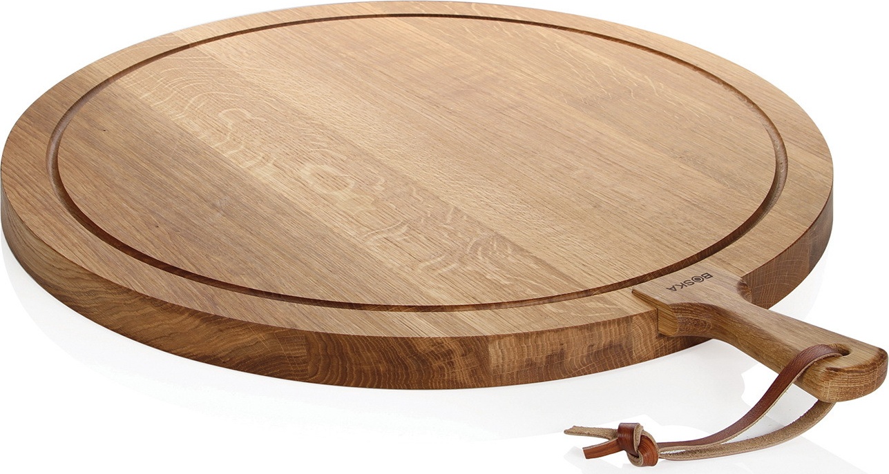 10599384 Boska Доска сервировочная для пиццы, сыра и закусок Boska "Друзья" круглая с ручкой, 70х56х5см, дуб Дерево 