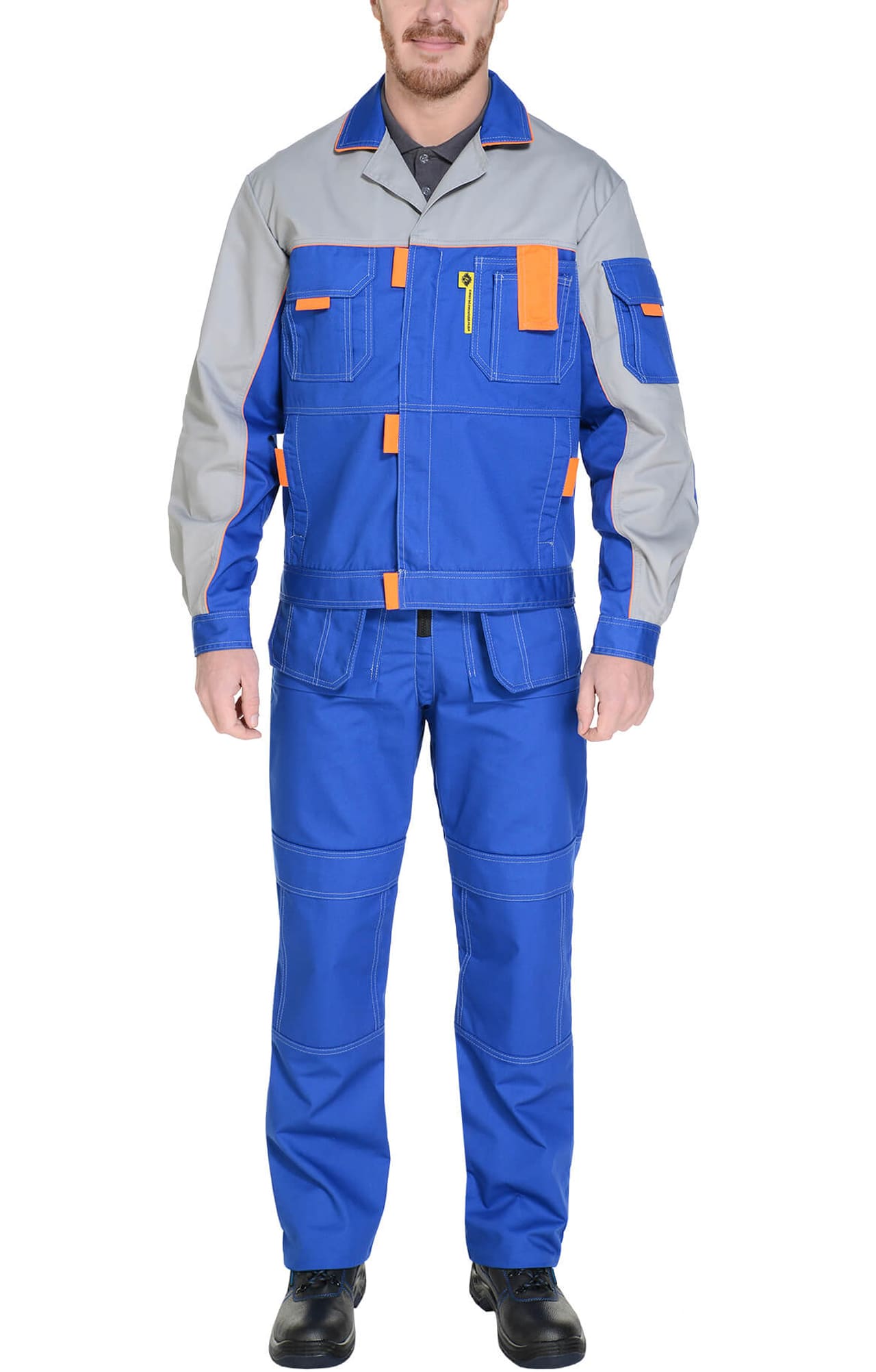 65253 Костюм "Профессионал-2" василек-светло-серый  Летняя спецодежда  размер 60-62/158-164  - Вид №19