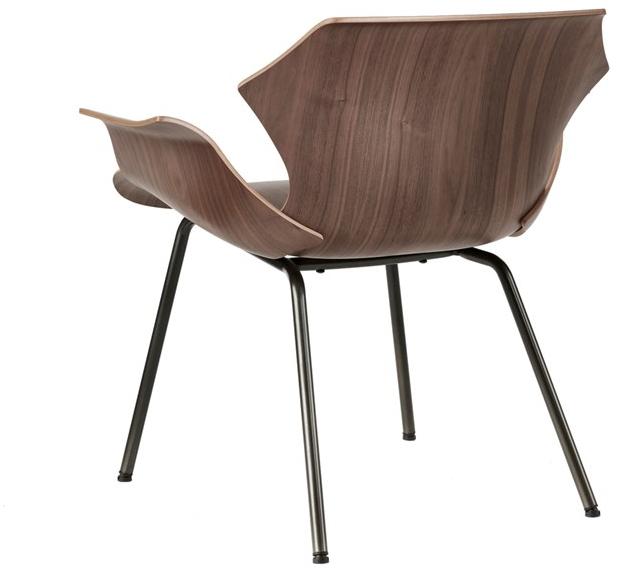 BassamFellows Кресло из стали и дерева с подлокотниками Petal Cb-295m - Вид №3