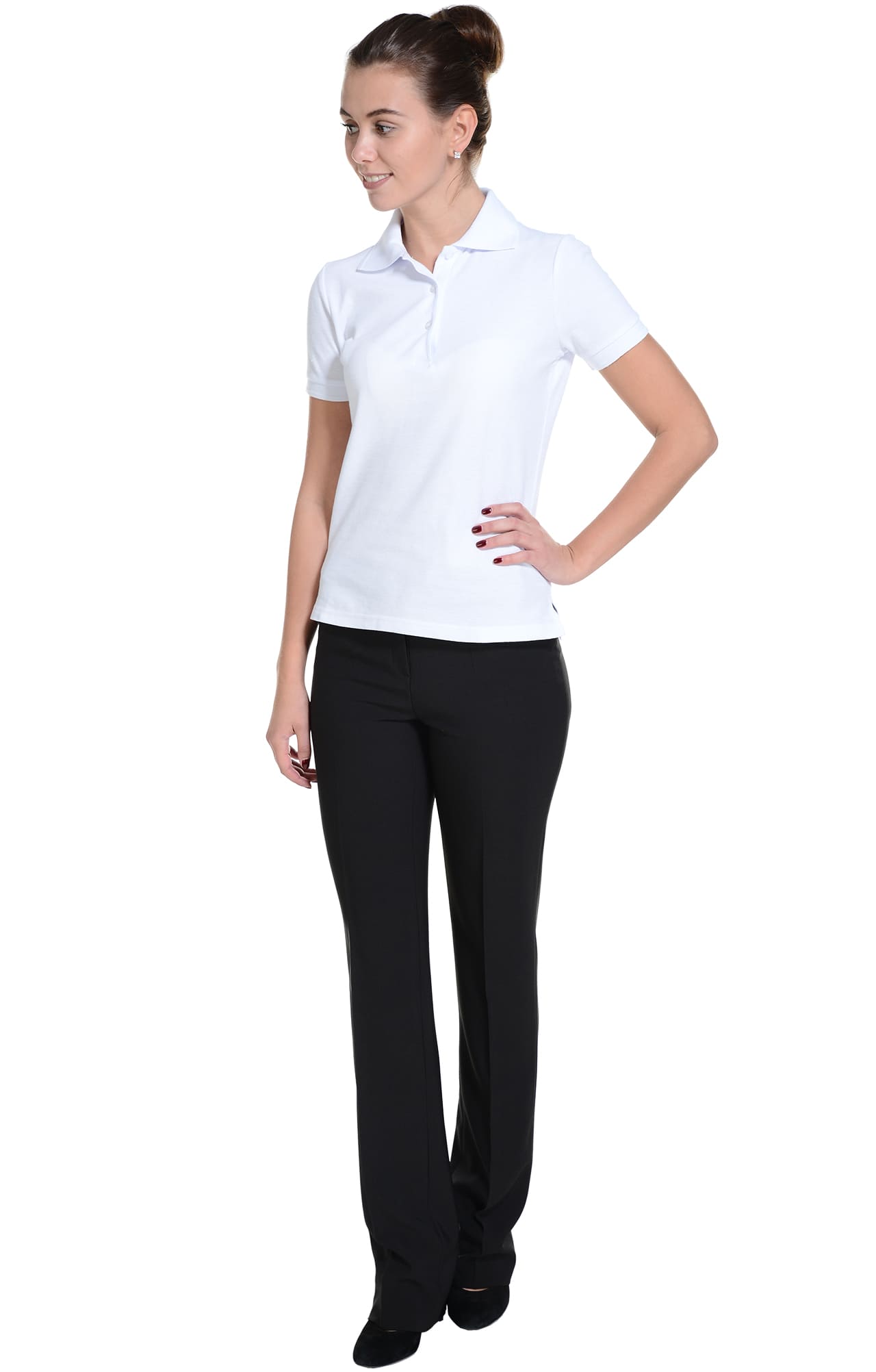 62160 Тенниска-поло женская белая LUXE  Одежда для салонов красоты  размер XL  - Вид №9