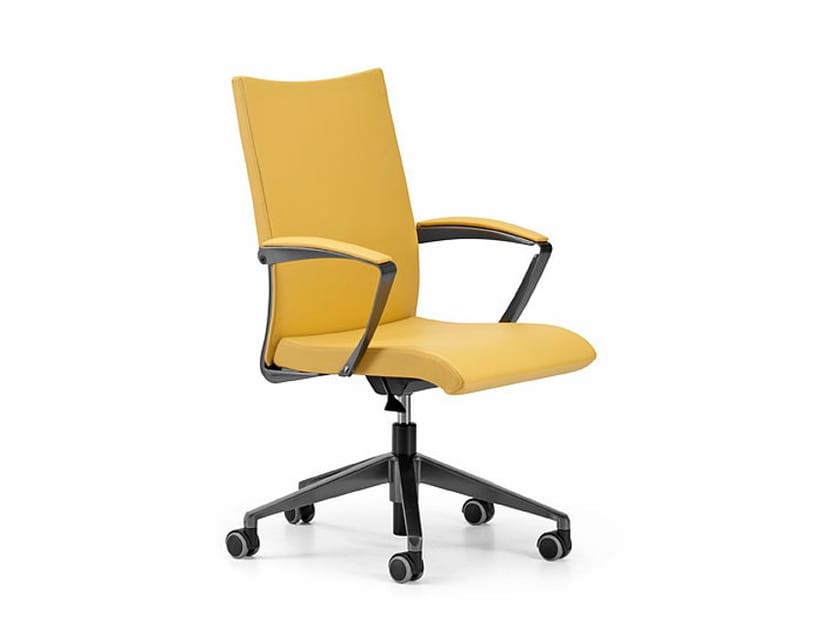 Кожаное офисное кресло с колесами и подлокотниками с 5 спицами TALIN Avia ARCH-00120076