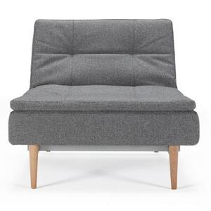 Кресло раскладное Dublexo с ножками из светлого дуба, тёмно-серое