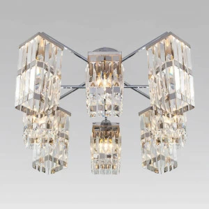 Потолочная люстра Eurosvet Barra 10100/8 хром/прозрачный хрусталь Strotskis EUROSVET ДИЗАЙНЕРСКИЕ, BARRA 00-3888690 Прозрачный;хром