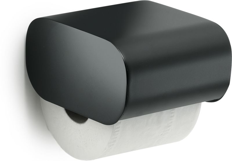 3225(14) Gedy Outline, бумагодержатель с крышкой, цвет черный матовый