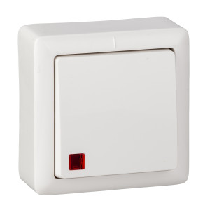 VA16-137-B ХИТ О/У 1-клавишный ВЫКЛЮЧАТЕЛЬ с подсветкой 6А, 250В, БЕЛЫЙ. Россия Schneider Electric