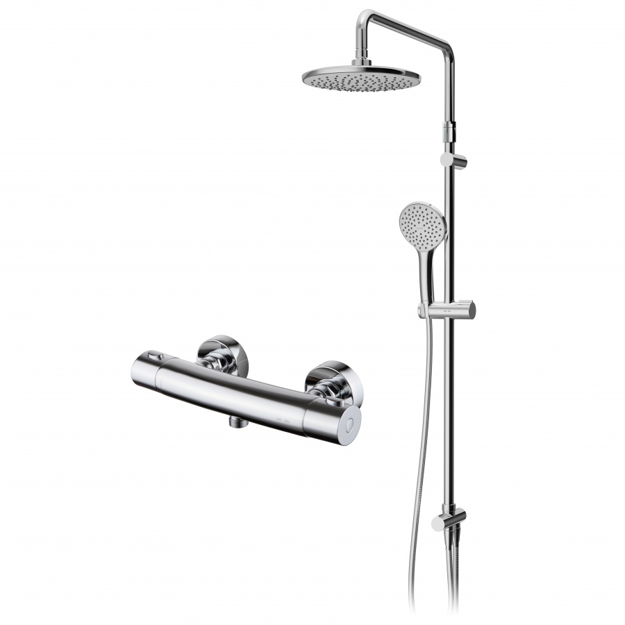 F4087544 набор: душевая система смеситель д/душа с термостатом хром шт. AM.PM Sense