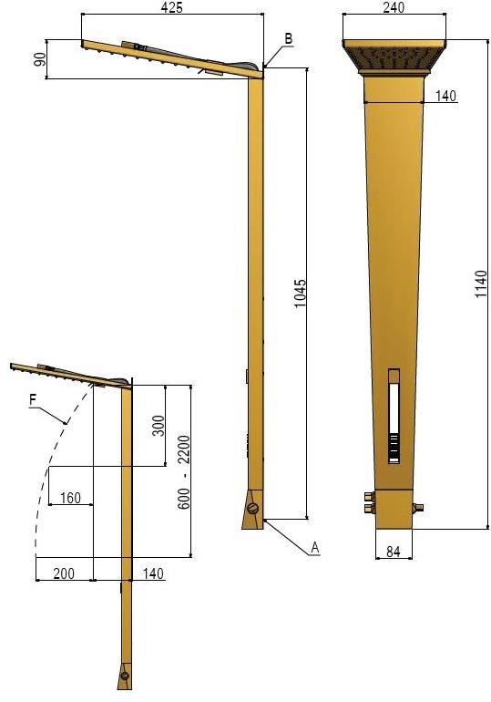 tender rain Настенная душевая стойка из латуни с душевой лейкой Sharp sun-id-1398319 - Вид №7
