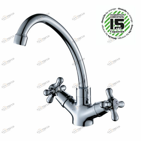 Orange OneLife P03-003cr Полимерный двухвентильный смеситель для раковины Хром sun-id-1517074