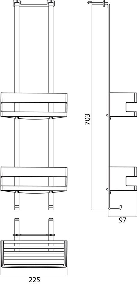 Emco Bad Полка для ванной из металла System2 3545 001 25 - Вид №1
