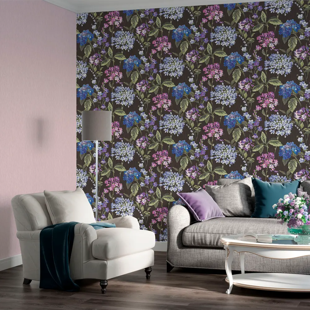 Обои флизелиновые Палитра Fiori чёрные 1.06 м PL71431-44 82560203 STLM-2189344 - Вид №4