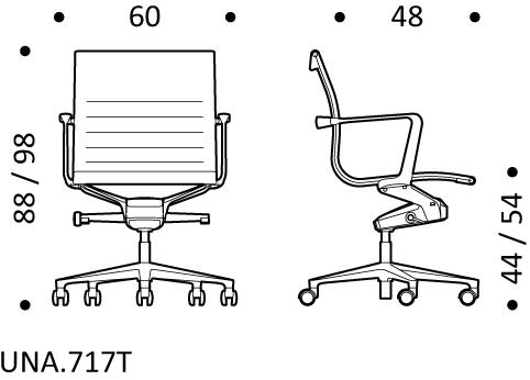 ICF Поворотное офисное кресло из ткани с 5 спицами на колесиках Una chair sun-id-1367412 - Вид №6