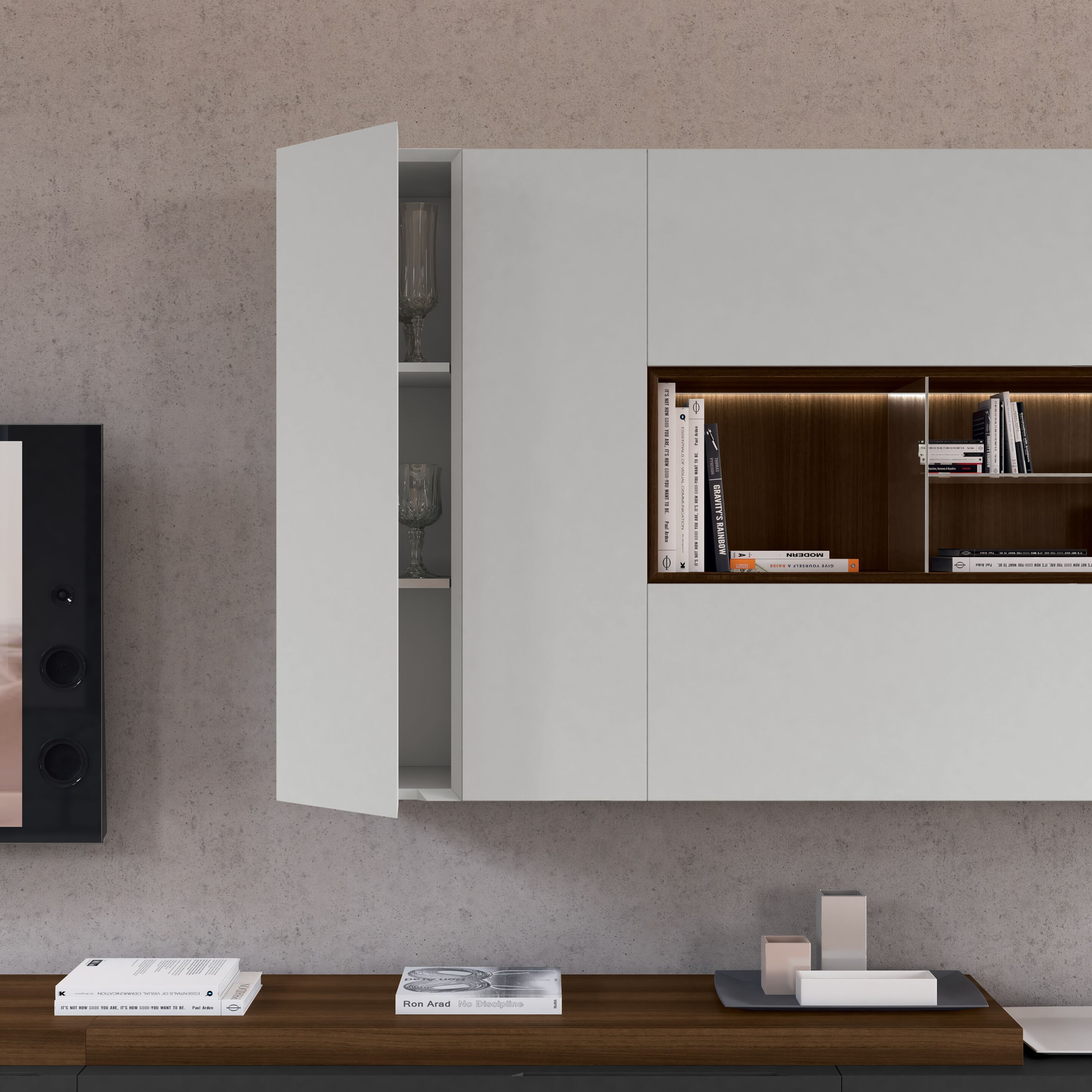 Деревянная секционная оборудованная стена Febal Casa QUARANTACINQUE ARCH-00139728 - Вид №7