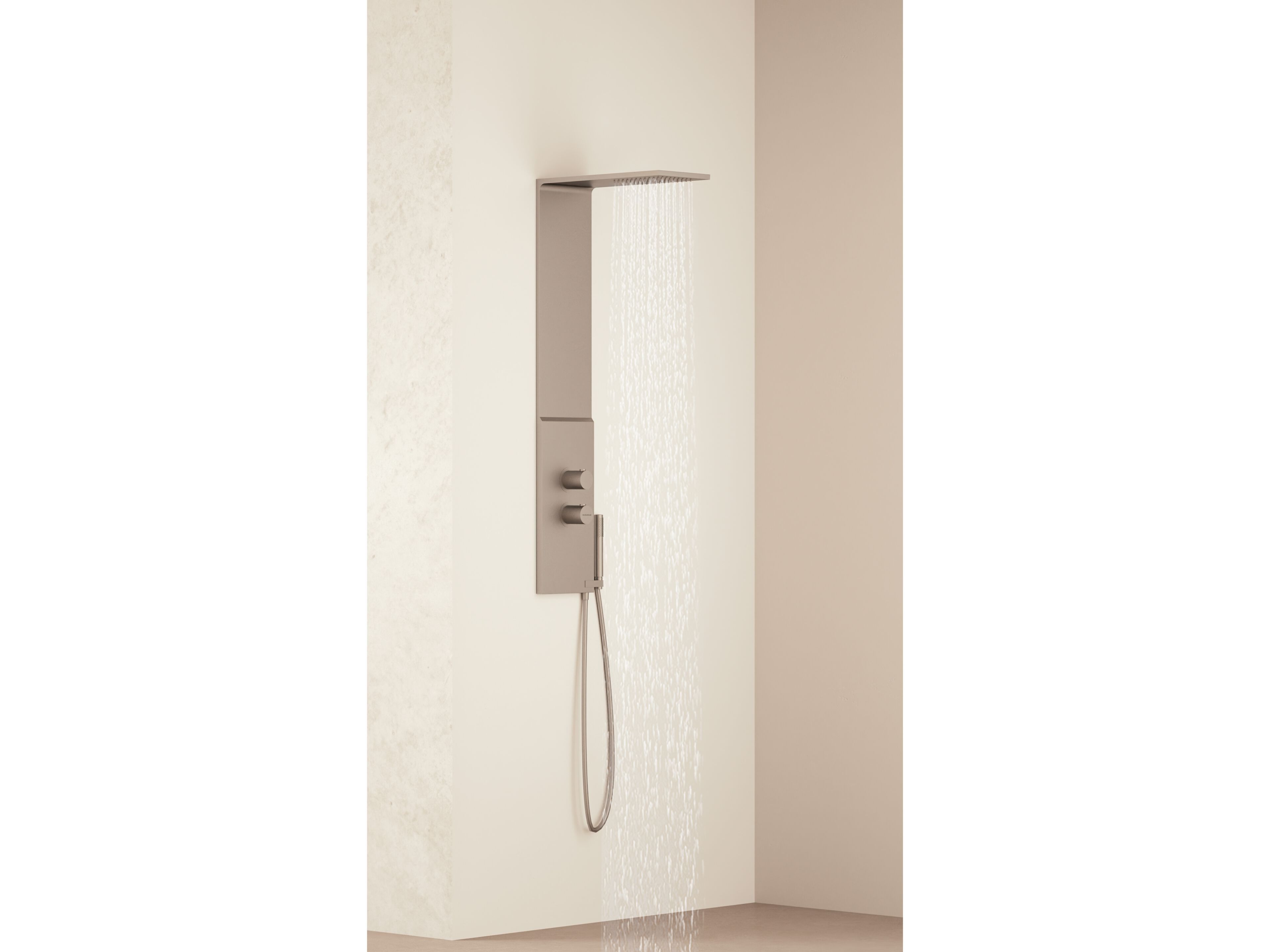 Термостатическая душевая колонна из нержавеющей стали с ручным душем GUGLIELMI RUBINETTERIE SAVE XS ARCH-00058288 - Вид №1