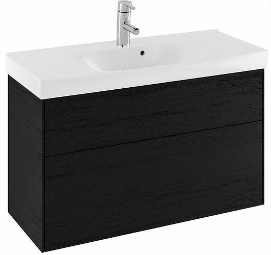 47444 IFO Sense тумба для умывальника с двумя ящиками, W = 900 мм, W1 = 922 мм, шпон черного дуба - Вид №11