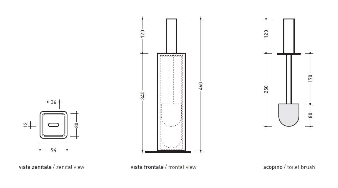 Керамическая туалетная щетка Ceramica Flaminia Noke' ARCH-00151652 - Вид №2