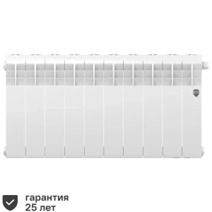 Радиатор секционный Royal Thermo Biliner RTBBTVR35010 350/87 10 секций нижнее правое подключение биметалл белый 82758200 STLM-2192862
