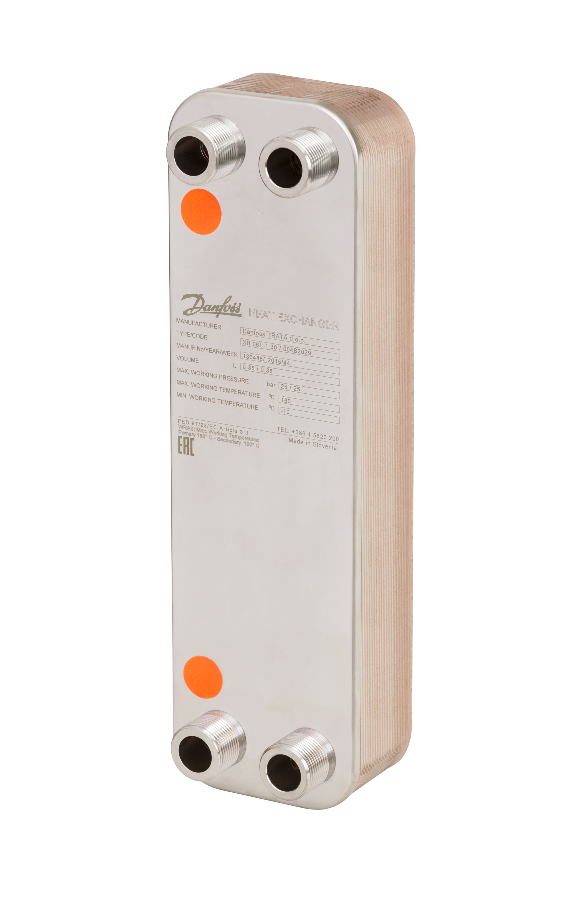 Danfoss Паяный пластинчатый теплообменник серии XB06 XB 06L-1 20 паяный пластинчатый теплообм 004B2027  - Вид №27