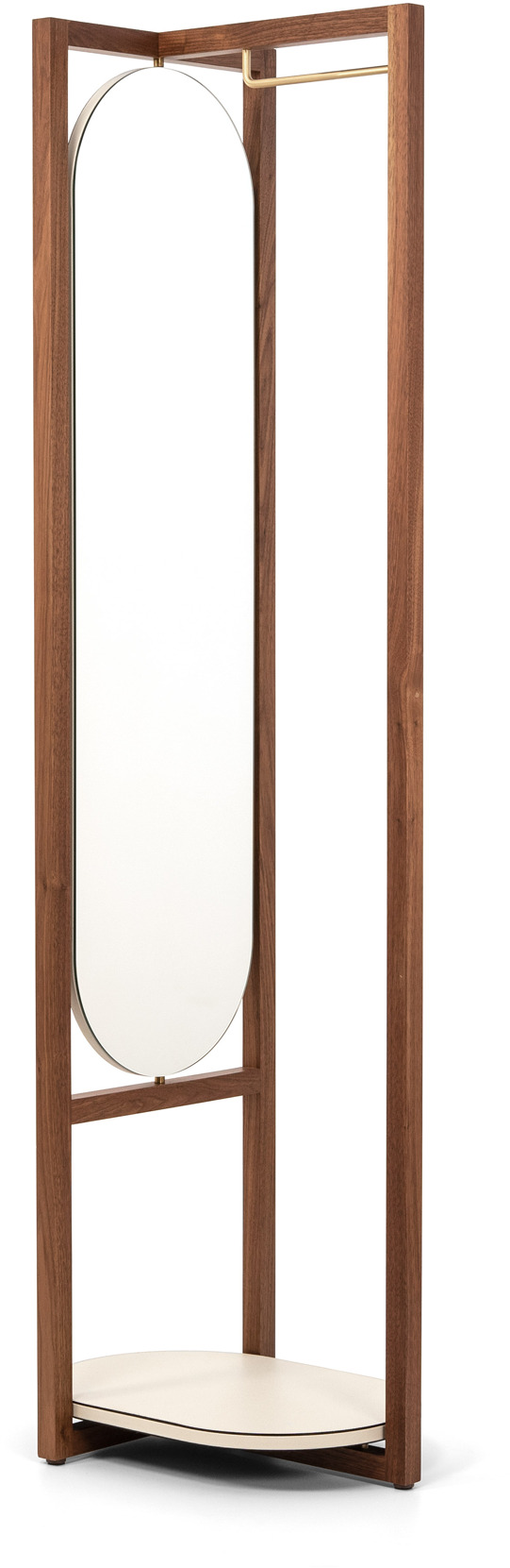 Елена Валет Тумба - 40X57XH170 см/зернистая кожа_белый