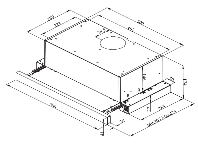 9106747 Вытяжка телескопическая Indesit INT 62HR X серебристый/серебристый STDN-0138669 - Вид №3