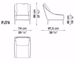 B&B Italia Project Кресло из ткани с подставкой для ног Jean sun-id-1511538 - Вид №2