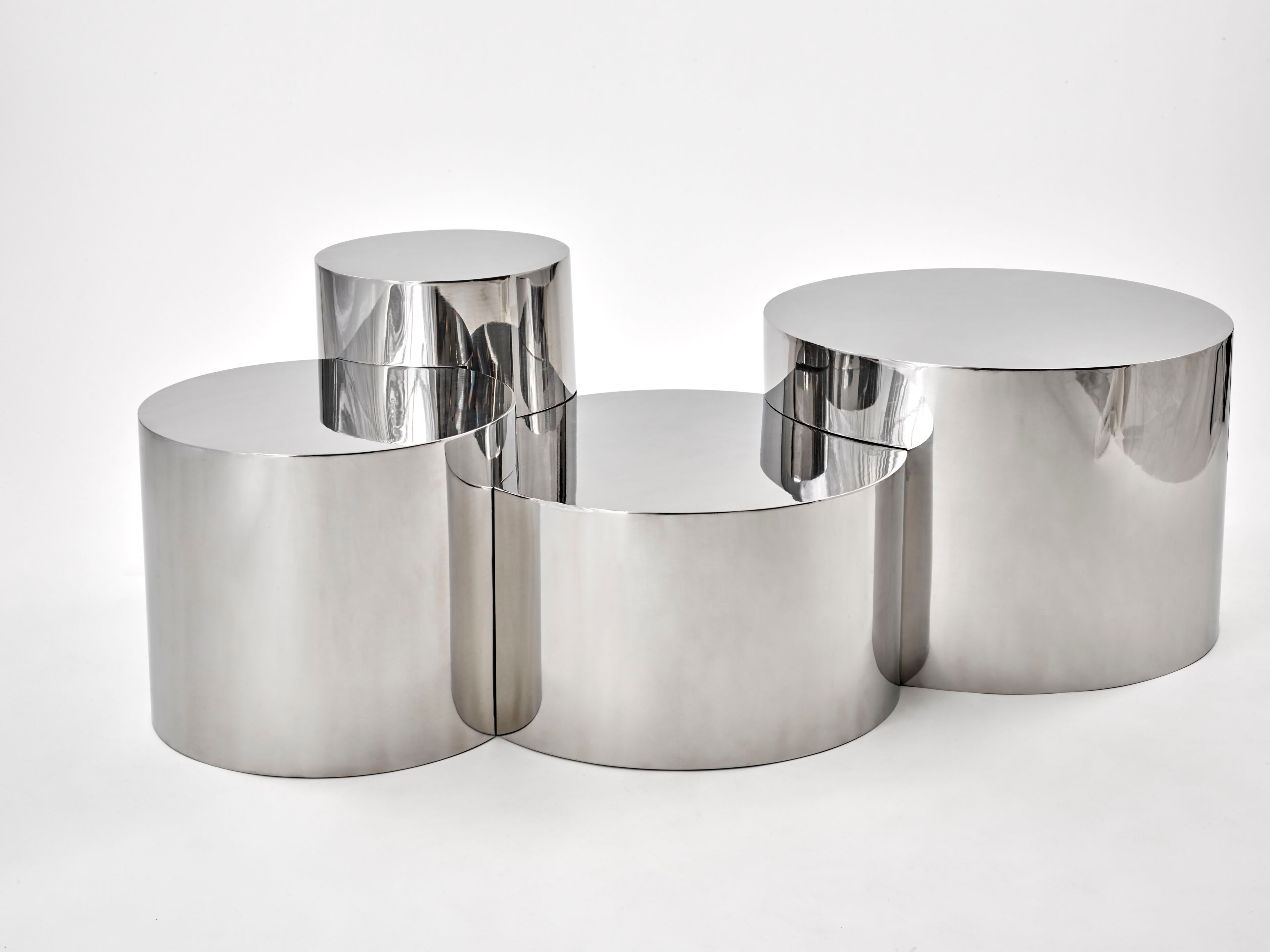 Низкий металлический журнальный столик GASPARE ASARO геометрия ARCH-00033137