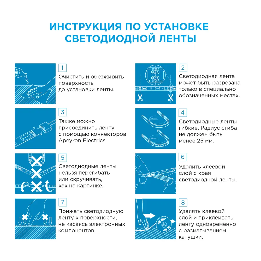 APEYRON Светодиодная лента для подсветки рабочей зоны 1 м теплый белый 18709296 STLM-0910692 - Вид №9