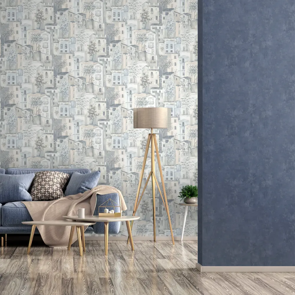 Erismann Deco: флизелиновые обои синего цвета с рельефной текстурой 83729829 Profi Deco STLM-0043872 - Вид №3