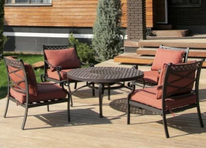 Мебель садовая металлическая, стол с барбекю на 4 персоны "Фудзи" BESTA FIESTA MELLIFLUOUS 044706 Коричневый