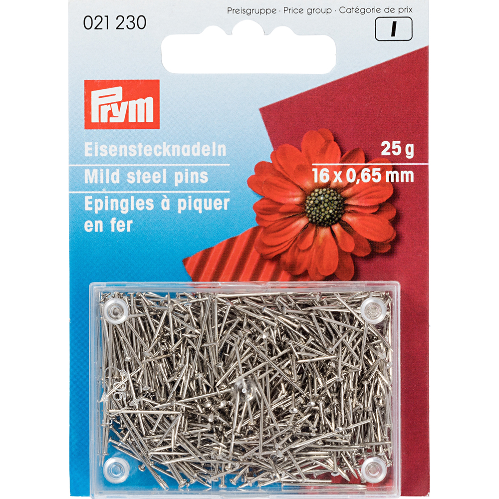 021230 Булавки 16 мм железо 25 г в блистере серебристый PRYM 