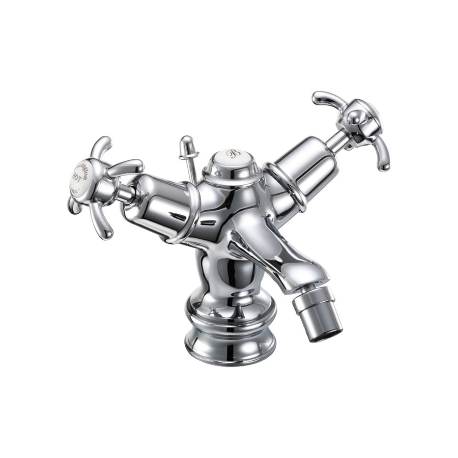 Burlington Смеситель для биде Regent с выдвижным клапаном Anglesey с черным акцентом ANR13 BLA  - Вид №1