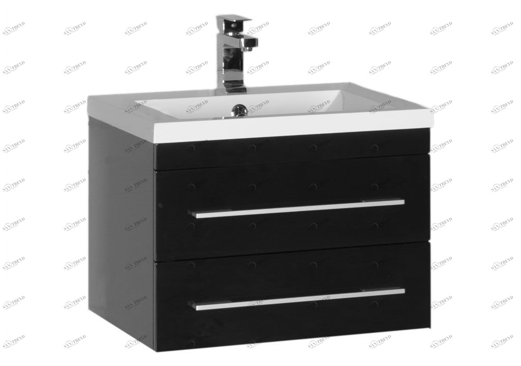 Тумба с раковиной Aquanet Нота NEW 58 черный 0017148600204117