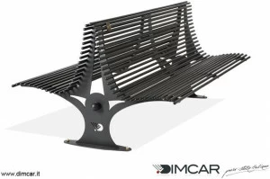 DIMCAR Металлическая скамейка в современном стиле со спинкой Elite 1131