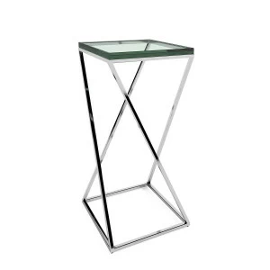 Кофейный столик со стеклянной столешницей 23,5х23,5 хром Jagger DELIGHT COLLECTION  00-3882218 Прозрачный;хром