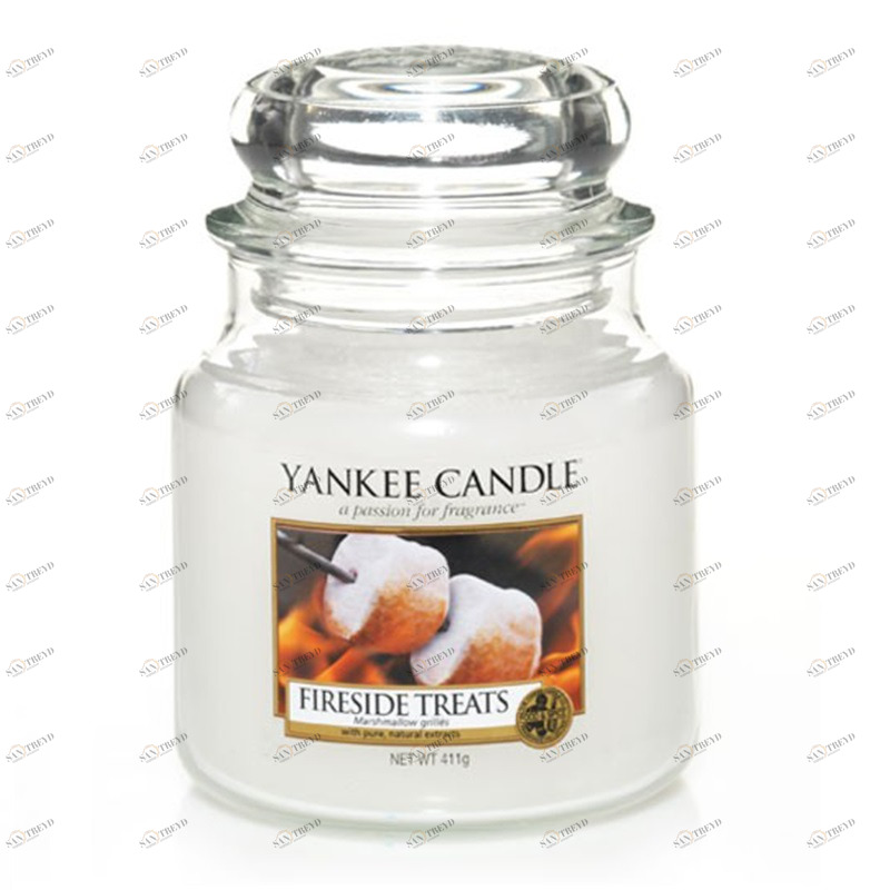 Свеча средняя в стеклянной банке "Жареный мармелад" 411 гр 65-90 часов YANKEE CANDLE  267966 Белый 