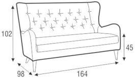 Sits Стеганый 2-местный кожаный диван с высокой спинкой Pola sun-id-1457470 - Вид №2