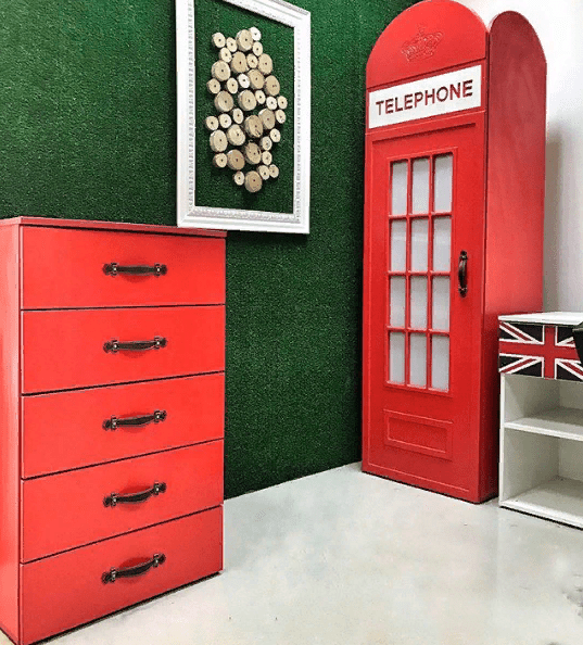 Комод детский высокий с 5 ящиками "Лондон" МАНДАРИН ЛОНДОН 178735 Красный Santreyd  - Вид №3