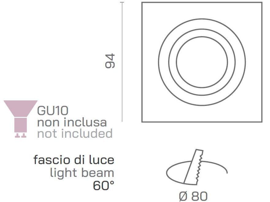 Алюминиевый квадратный поворотный прожектор Amarcords Flat ARCH-00005860 - Вид №7