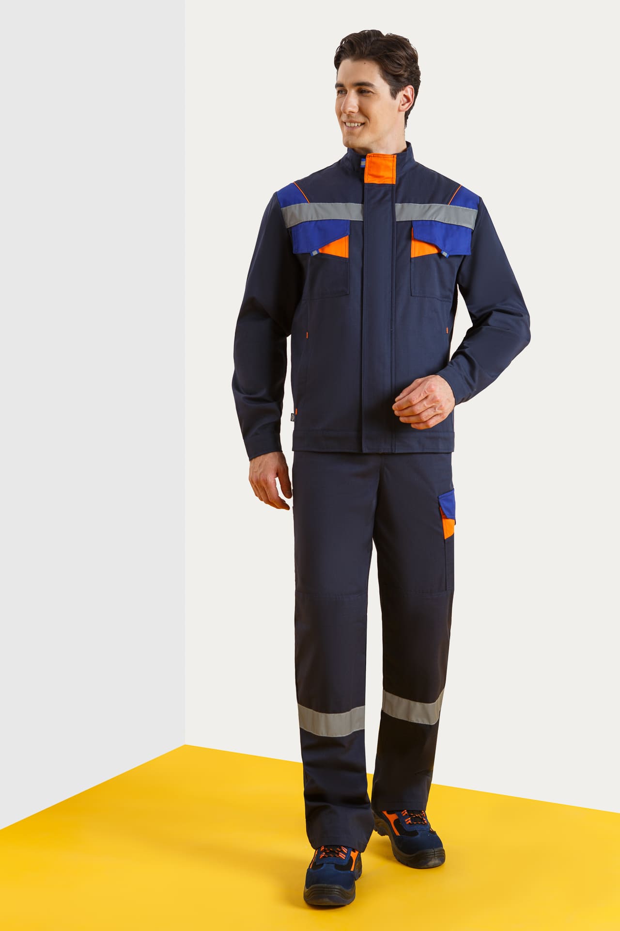 69400 Костюм "Энерджи" темно-синий-оранжевый  Летняя спецодежда  размер 52-54/182-188  - Вид №8