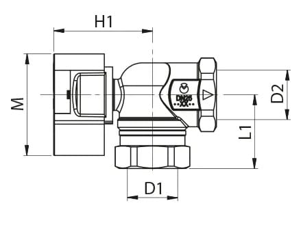 Запорный клапан с гнездом давления и предохранительной ручкой версия 90 ° спереди TECO G2 Punto Orange® ARCH-00114326 - Вид №3