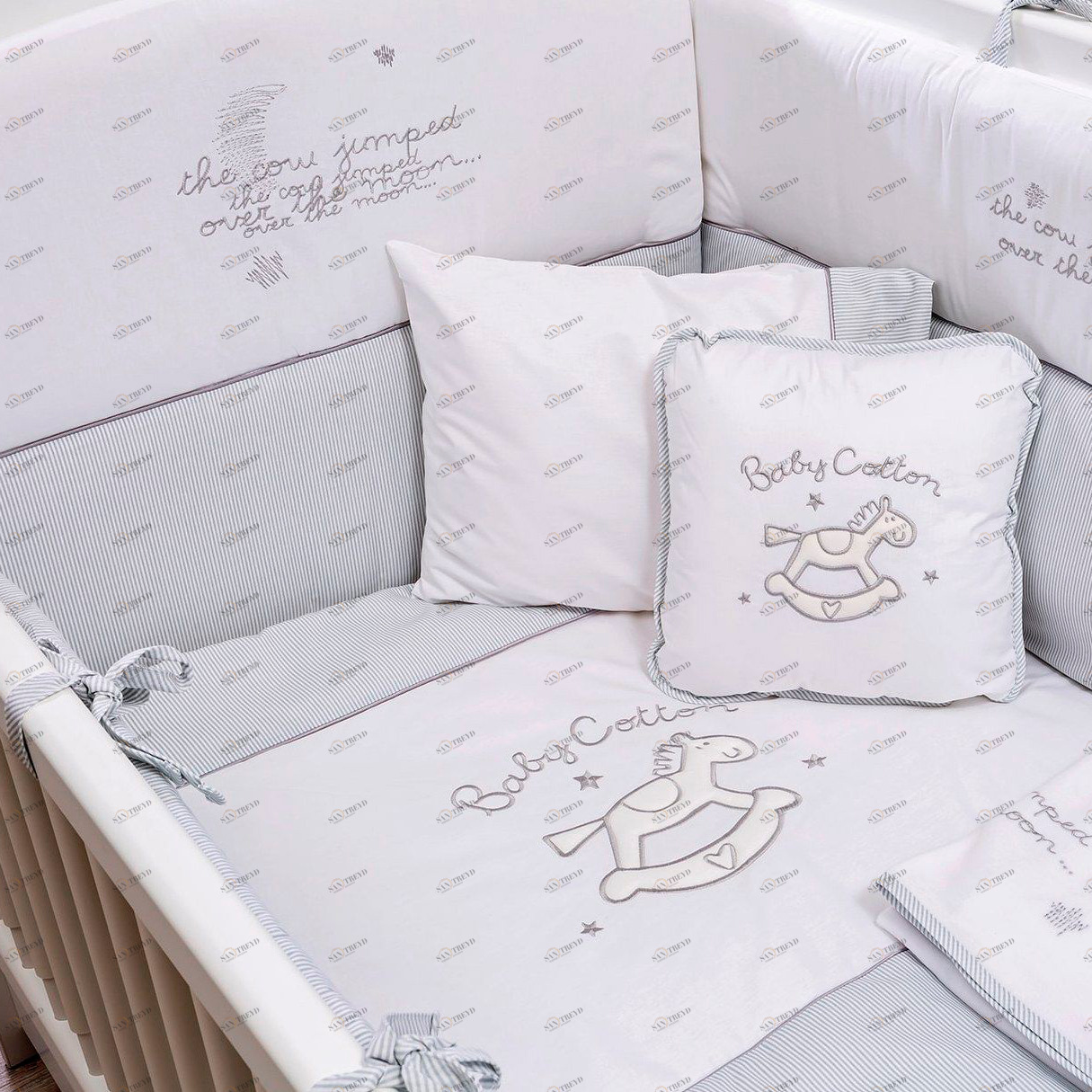 Комплект детского постельного белья для кроватки 75х115 см серый Baby Cotton CILEK BABY COTTON 00-3832506 Серый Santreyd 
