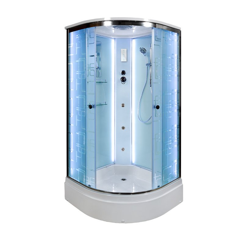 L 902 R N без крыши Душевая кабина DETO Серия L ЕМ2710 LED с гм.