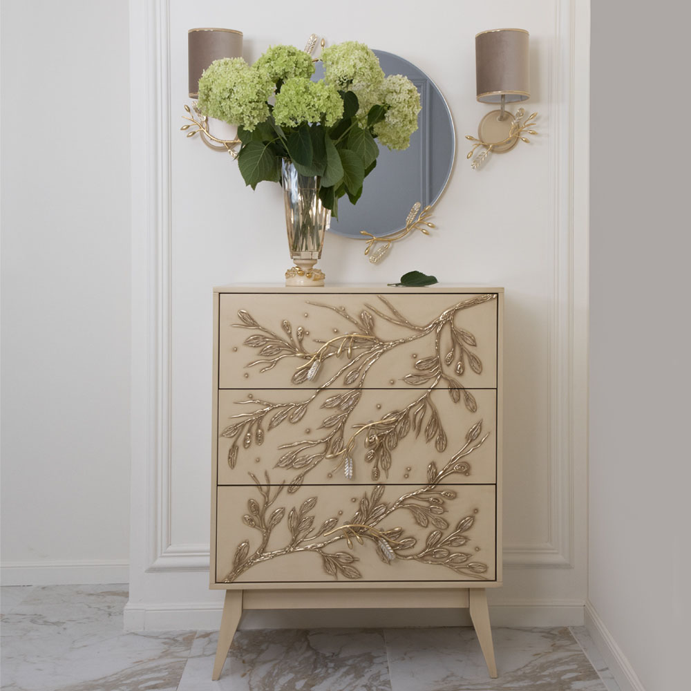11629 Комод Oliva Branch Айвори Мраморное золото BOGACHO 4627196597433 - Вид №1