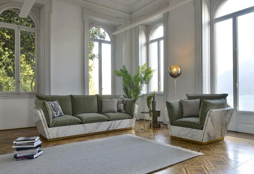 FranchiUmbertoMarmi Кресло из скульптурного мрамора с подлокотниками Mattis Hd032stabra - Вид №5