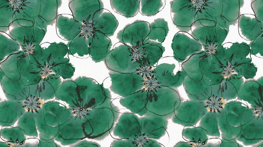 Baboon Виниловые обои с цветочными мотивами Pattern sun-id-1500048 - Вид №2