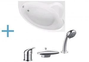 Акриловая ванна Aquanet Mayorca 150x100 R (каркас + смеситель Aquanet Practic 2 AF111-63B)