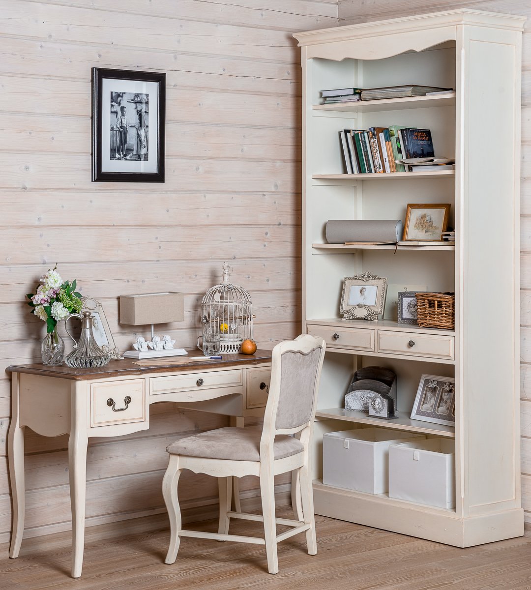 Стеллаж белый с ящиками Mobilier de Maison ДОМАШНЯЯ ОБСТАНОВКА MOBILIER DE MAISON 017214 Белый Santreyd  - Вид №1